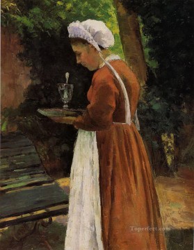 Camille Pissarro Painting - la sirvienta 1867 Camille Pissarro